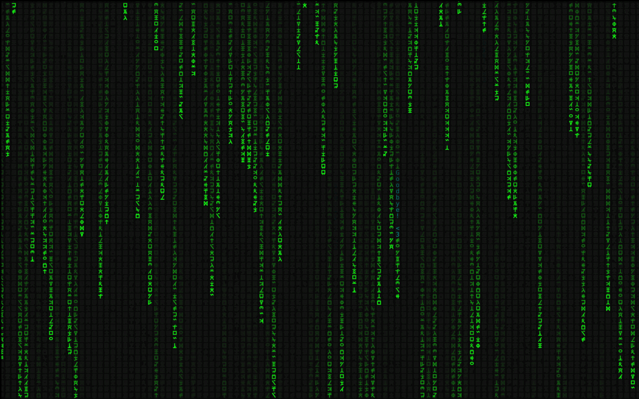 Matrix Screen showing den Keypad Code